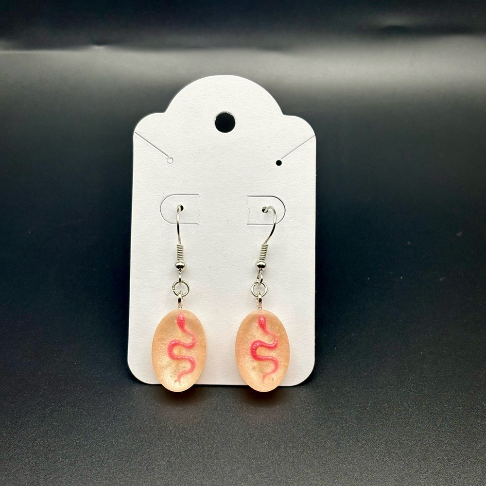 Pink Snake Earrings- HANDMADE